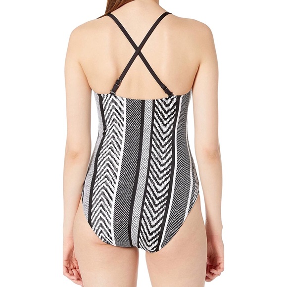 NEW Kenneth Cole one piece swimsuit -black/white - Picture 8 of 10